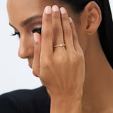 14K Gold Beaded Solitaire Diamond Bezel Ring Ferkos Fine Jewelry