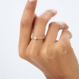 14K Gold Beaded Solitaire Diamond Bezel Ring Ferkos Fine Jewelry