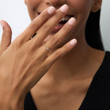 14K Gold Beaded Solitaire Diamond Bezel Ring Ferkos Fine Jewelry