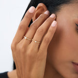 14K Gold Beaded Solitaire Diamond Bezel Ring Ferkos Fine Jewelry