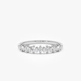 14K Round Cut 0.20 ctw Seven Stone Wedding Ring Ferkos Fine Jewelry