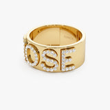 14K Chunky Diamond Name Band FERKOS FJ