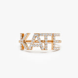 14K Diamond Personalized Name Ring 14k Rose Gold Ferkos Fine Jewelry