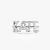 14K Diamond Personalized Name Ring 14k White Gold Ferkos Fine Jewelry