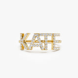 14K Diamond Personalized Name Ring 14k Gold Ferkos Fine Jewelry