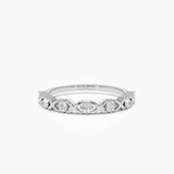 14k X O Design Diamond Wedding RIng Ferkos Fine Jewelry