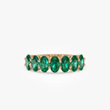 14k Oval Shaped Basket Setting Emerald Ring 14k Rose Gold Ferkos Fine Jewelry