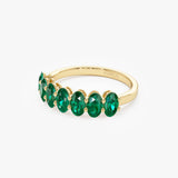 14k Oval Shaped Basket Setting Emerald Ring Ferkos Fine Jewelry