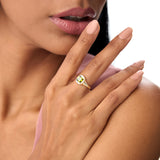 14K Asscher Cut Peridot Signet Ring Ferkos Fine Jewelry