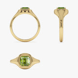 14K Asscher Cut Peridot Signet Ring Ferkos Fine Jewelry