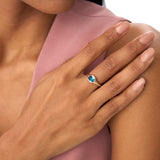 14K Oval Shape Prong Setting London Blue Topaz Ring Ferkos Fine Jewelry