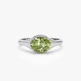 14K Oval Shape Prong Setting Peridot Ring Ferkos Fine Jewelry