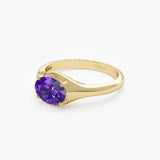 14K Oval Shape Prong Setting Amethyst Ring Ferkos Fine Jewelry