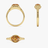 14K Oval Shape Prong Setting Citrine Ring Ferkos Fine Jewelry