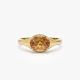 14K Oval Shape Prong Setting Citrine Ring 14K Gold Ferkos Fine Jewelry
