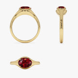 14K Oval Shape Prong Setting Garnet Ring Ferkos Fine Jewelry