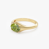 14K Oval Shape Prong Setting Peridot Ring Ferkos Fine Jewelry