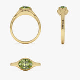 14K Oval Shape Prong Setting Peridot Ring Ferkos Fine Jewelry