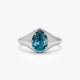 14K Pear Shaped London Blue Topaz Statement Ring Ferkos Fine Jewelry