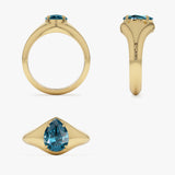14K Pear Shaped London Blue Topaz Statement Ring Ferkos Fine Jewelry