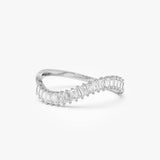 14k Unique Wave Design Baguette Diamond Ring Ferkos Fine Jewelry