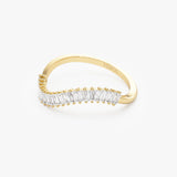 14k Unique Wave Design Baguette Diamond Ring Ferkos Fine Jewelry