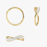 14k Unique Wave Design Baguette Diamond Ring Ferkos Fine Jewelry