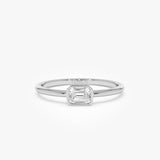 14k Bezel Set Emerald Cut Diamond Solitaire Ring Ferkos Fine Jewelry