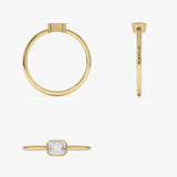 14k Bezel Set Emerald Cut Diamond Solitaire Ring Ferkos Fine Jewelry