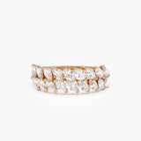 14k Double Row Marquise Anniversary Ring 14k Rose Gold Ferkos Fine Jewelry