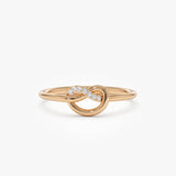 14k Love Knot Diamond Ring 14K Rose Gold Ferkos Fine Jewelry