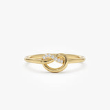 14k Love Knot Diamond Ring 14K Gold Ferkos Fine Jewelry