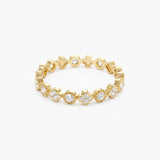 14k Diamond Eternity Bezel and Clover Ring Ferkos Fine Jewelry