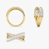 14k Diamond Multi Row Criss Cross Band Ring Ferkos Fine Jewelry