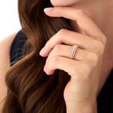 14k Wide Marquise Diamond Band with Pavé Accents Ferkos Fine Jewelry