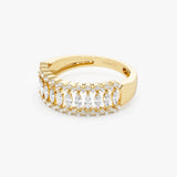 14k Wide Marquise Diamond Band with Pavé Accents Ferkos Fine Jewelry
