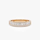 14k Horizontal Set Baguette Diamond Anniversary Band 14k Rose Gold Ferkos Fine Jewelry