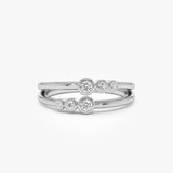 14K Double Row Bezel Setting Diamond Ring Ferkos Fine Jewelry