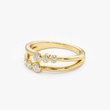 14K Double Row Bezel Setting Diamond Ring Ferkos Fine Jewelry