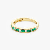 14k Bagguette Diamond & Emerald Ring Ferkos Fine Jewelry