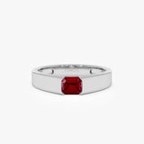 14k Emerald Cut Ruby Solitaire Ring Ferkos Fine Jewelry