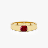 14k Emerald Cut Ruby Solitaire Ring 14K Gold Ferkos Fine Jewelry