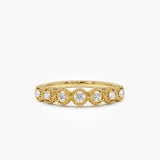 14k Vintage Style Diamond Band Ring 14K Gold Ferkos Fine Jewelry