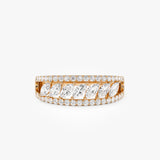 14k Diamond Band with Marquise Center 14K Rose Gold Ferkos Fine Jewelry