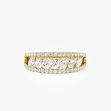 14k Diamond Band with Marquise Center 14K Gold Ferkos Fine Jewelry