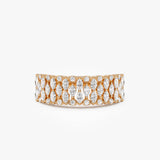 14k Multi Row Marquise Diamond Anniversary Ring 14K Rose Gold Ferkos Fine Jewelry