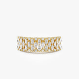 14k Multi Row Marquise Diamond Anniversary Ring 14K Gold Ferkos Fine Jewelry