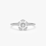 14k Diamond Floral Baguette Ring Ferkos Fine Jewelry
