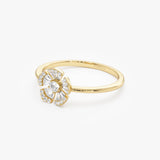 14k Diamond Floral Baguette Ring Ferkos Fine Jewelry