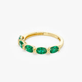 14k Classic Emerald Five Stone Ring Ferkos Fine Jewelry